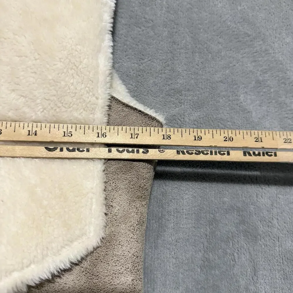 Dynamite Faux Suede Sherpa Vest Beige Waterfall Open Front XS-S Womens - Picture 5 of 9